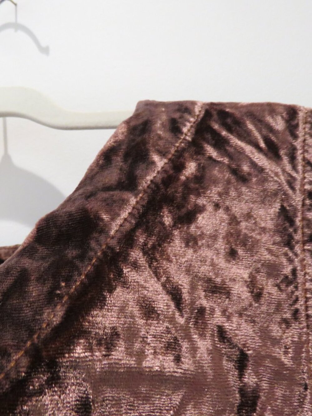 VINTAGE CP SHADES Crushed Brown Velvet Waistcoat Large 90s Lagenlook Grunge - Picture 3 of 13